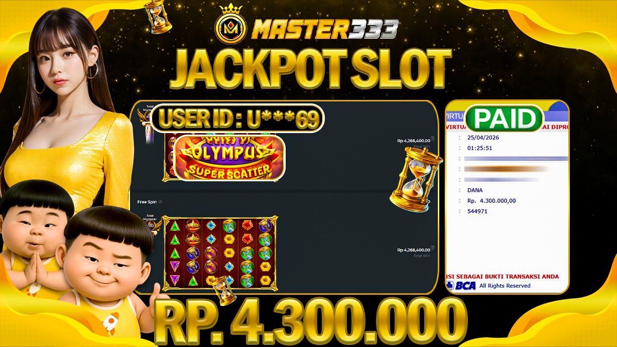 JACKPOT Rp 4.300.000 JUTA DIMASTER333 LANGSUNG BAYAR LUNAS